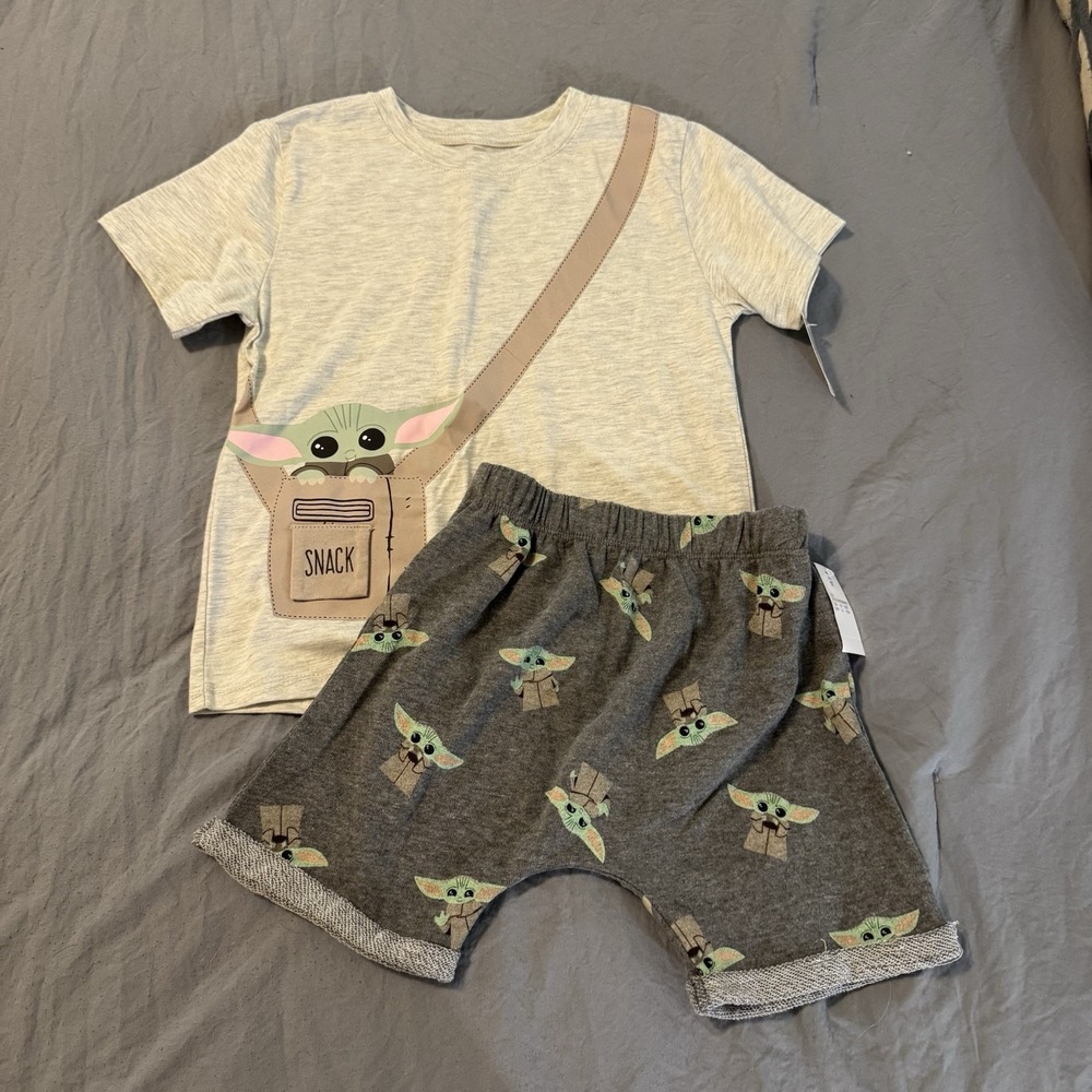 Star Wars Baby Yoda Grogu 2-piece Set Shorts Shirt 5T